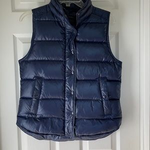 J. Crew Navy Quilted Down Puffer Vest - size S